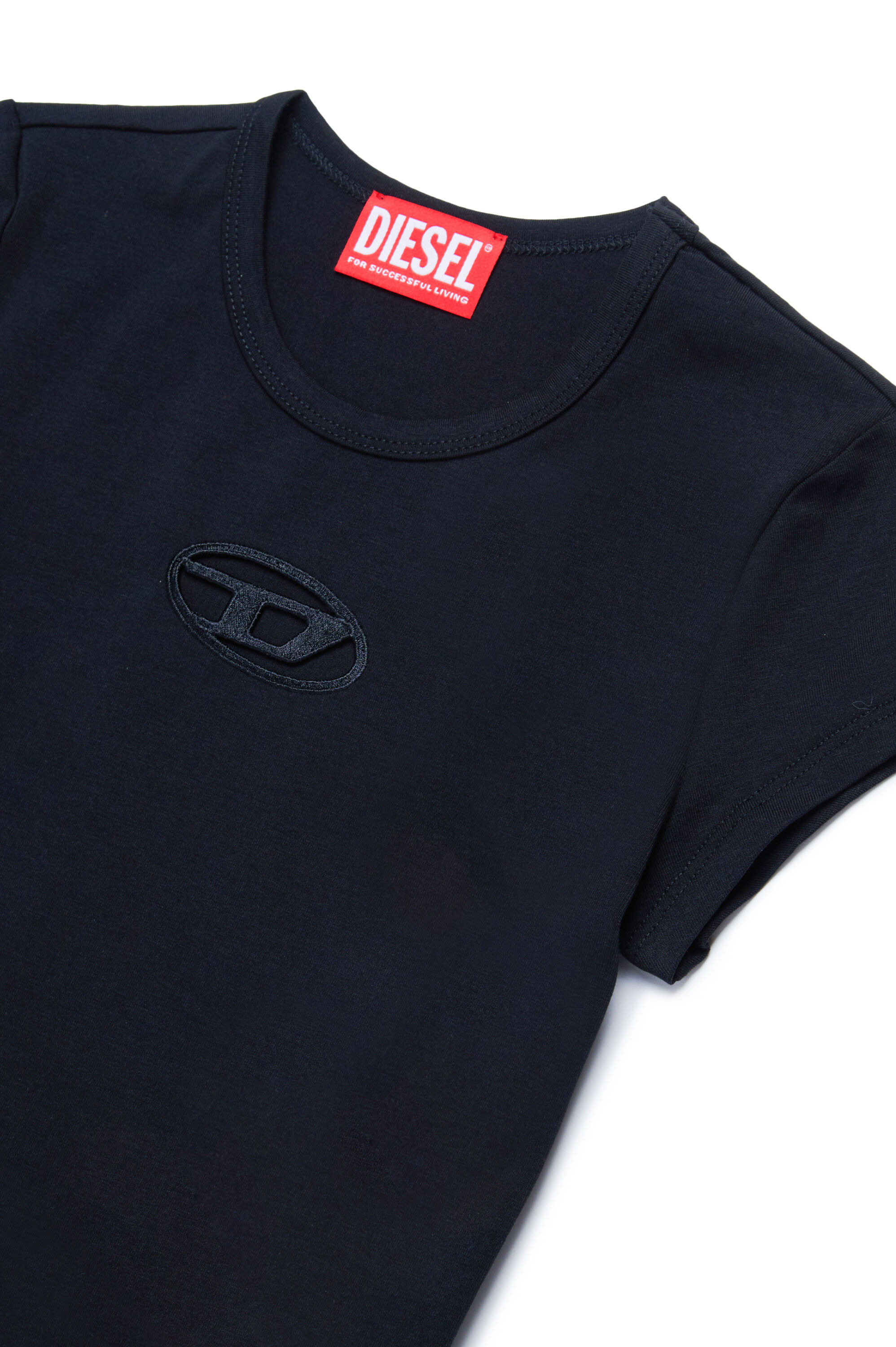 Diesel - TANGIE, Woman's T-shirt with cut-out Oval D logo in Black - 3