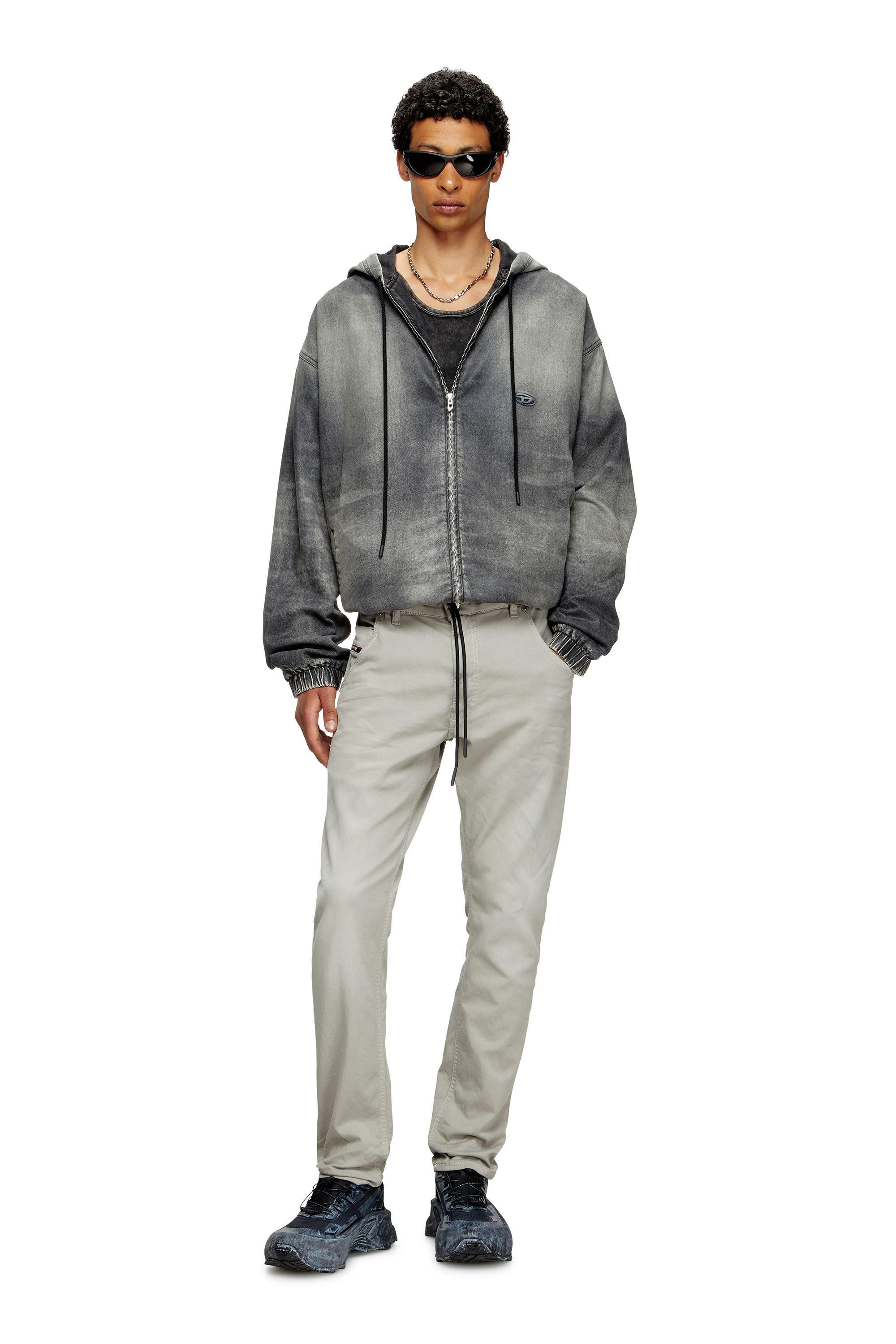 Diesel - Man's Regular 2032 D-Krooley Joggjeans® 0670M, Light Grey - 2