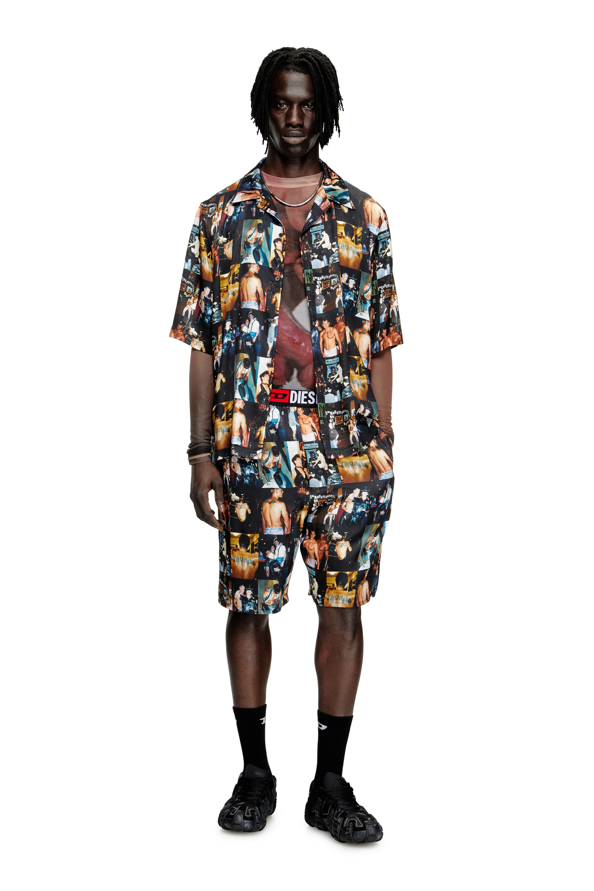 Diesel - PR-P-TOLL-SHOR-TOM25, Unisex's Shorts with graphic prints in Black - 3
